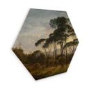 Hexagone - Placage bois de bouleau Voogd - Paysage italien avec pins parasols