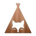 Decoración en madera caoba - Tipi - Zorro