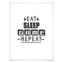 Póster Eat sleep game repeat - Efecto Glitch