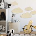 decoración en madera 3D habitación infantil - set nubes (5 piezas)