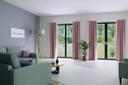 Homing Fertigschal mit verdeckten Schlaufen Galdin rose -  2,45 x 1,4 m