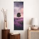 Póster de tela Campos de lavanda púrpura al atardecer - Cevik - Panorama