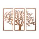 Decoración en madera árbol set 3 piezas - madera de caoba