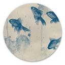 Tableau sur alu-Dibond Poissons bleus - Rond