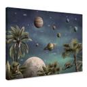 Lienzo Kikki Belle - Mundo de fantasía tropical con planetas y palmeras