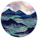 Fotomural SpaceFrog Designs - Sea Drift - Redondo - Papel pintado autoadhesivo/no tejido