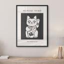 Póster en blanco y negro Maneki Neko - El gato de la suerte - KsanaKalpa