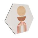 Hexagon Dibond Abstrakt balance - Retro buer og cirkler - Costa