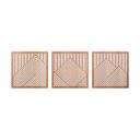decoración mural 3D paisaje de montaña paneles murales motivo madera geométrico (3 piezas) - madera 