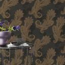 Rasch non-woven tapet, tapet i indisk stil mat sort