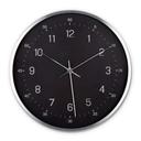 Moderne Wanduhr in Schwarz-Silber-Optik Ø30 cm