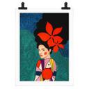 Plakat Woman with red flowers in her hair - Hülya