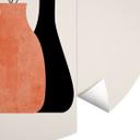 Tapet cirkel Vaser i sort og orange - Kubistika - vliesetapet/selvklæbende non-woven tapet