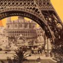 Fototapeta Bodart - retro wieża Eiffla z tęczą