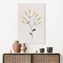 Billede Delikat plante med gule blomster - Goed Blauw – print på aluminium (Alu-Dibond)