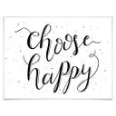 Póster Choose Happy - blanco