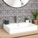Azulejos Adhesivos Guirnalda de flores orientales - lote de 12