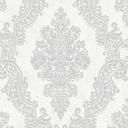 Barokt ornamentalt hvidgråt tapet - klassisk præget ikke-vævet tapet - elegant tapet med mønster