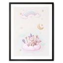 Póster tailandés - Gatito unicornio en la nube de azúcar