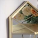 Wandregal Wandspiegel Geometrischer Diamant - Goldoptik - 30x35x13 cm