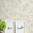Papel pintado tejido-no tejido jungla blanco plata con efecto metalizado - papel pintado palmeras hojas