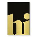Geborsteld Alu-Dibond met goud-, zilver- & kopereffect - Hi - Typografie