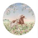 Póster Caballos en el prado de flores - Kikki Belle - Redondo