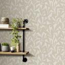 Ikke-vævet tapet, blomstermotiv tapet La Terrasse taupe, creme