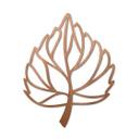 Decoración en madera caoba - hoja de abedul curvada