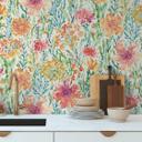 Papel pintado floral verde acuarela - papel pintado tejido-no tejido floral - springlike