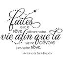 Sticker mural - Faites que le rêve dévore votre vie afin...