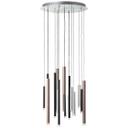 Pendelleuchte Eddy, braun, 180 x 55,3 cm, Metall Pendellampe, dimmbar