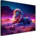 Canvas print løve natur dyr neon