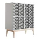 Vinilo adhesivo muebles, vinilo decorativo - limpiar con bayeta - Triángulos 02 - blanco y negro