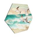 Hexagon Dibond Måger på stranden - SpaceFrog Designs