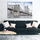 3 stykke lærredstryk, Brooklyn Bridge City, New York