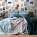 Fototapet med abstrakte kunstmotiver farverigt - nonwoven tapet med galleridesign - moderne tapet