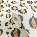 Papel pintado estampado leopardo beige negro marrón - estampado animal - Papel pintado no tejido moderno