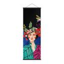 Póster de tela mujer con colibrí en la noche estrellada - Hülya - Panorama