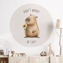 Capybara Wallsticker - Don't worry be capy - Rund