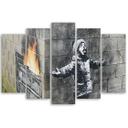 5 stykke lærredstryk, Banksy Smog Boy Street