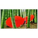 3 stykke lærred print Japan bambus paraplyer