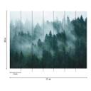 3D-fototapet skovgrøn - non-woven tapet med tågemotiv til stue og soveværelse