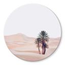 Tableau sur verre rond Sisi & Seb - Désert de rêve