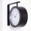 Bahnhofsuhr im Vintage Style aus Metall, schwarz | 28x25,3 cm