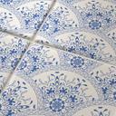 Azulejos Adhesivos azul motivo floral en estilo Art Deco - lote de 12
