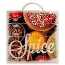 Cuadro de madera Vive la vida con un poco de Spice - 40x41,5 cm