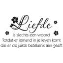 Muursticker Liefde is slechts een woord…