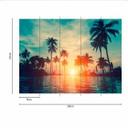 Sunset&Palms palmetræer tapet i turkis sort - non-woven tapet Designwalls 2 - 2,55 x 3,5 m