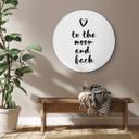 Tableau sur alu-Dibond rond Love to the moon and back